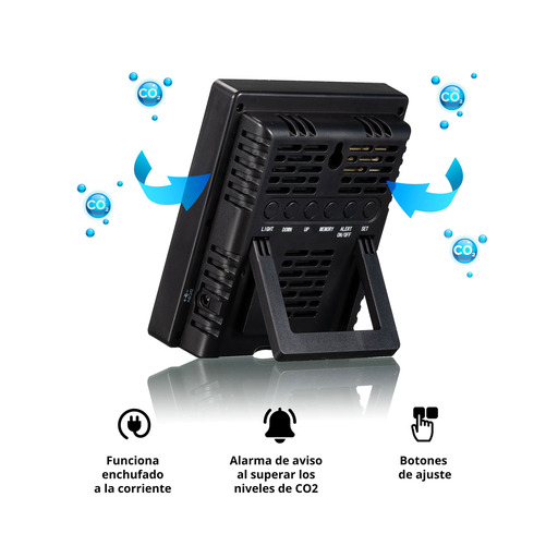 Medidor detector de concentração de CO2 modelo Smile para garantir a qualidade do ar adequada.