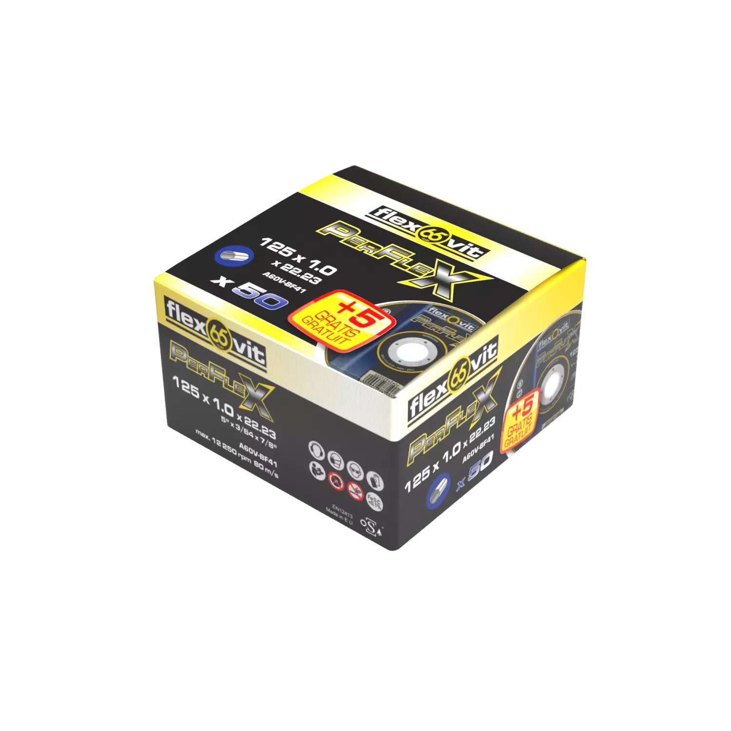 Flexovit 66252850061 Perflex doorslijpschijven - 125 x 1,0mm - 50   5 gratis