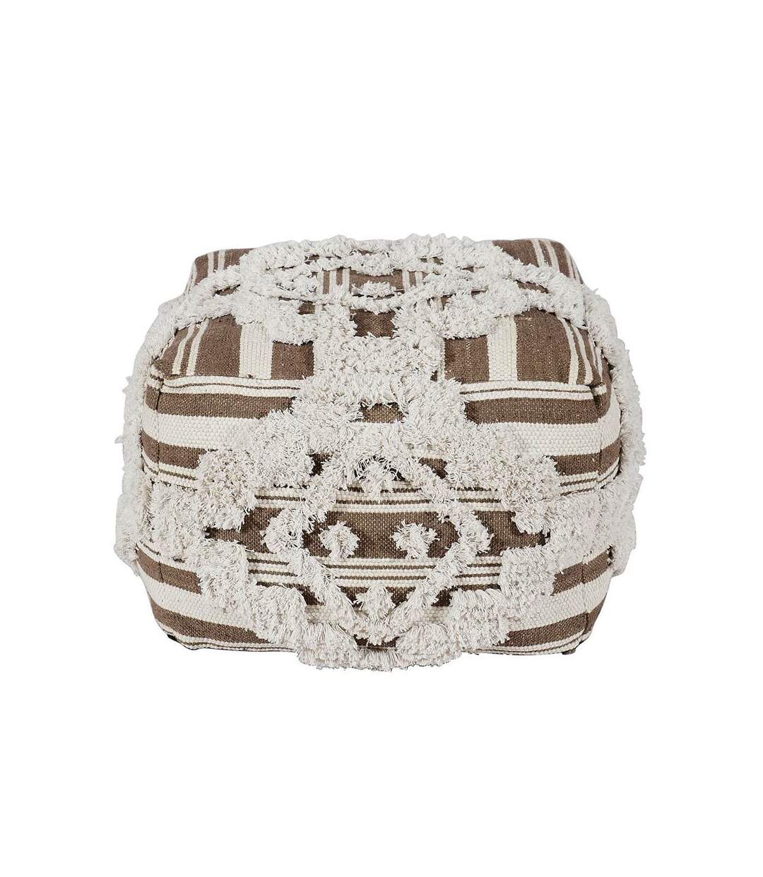 Paris Prix - Pouf En Tissu Macramé tougan 60cm Marron