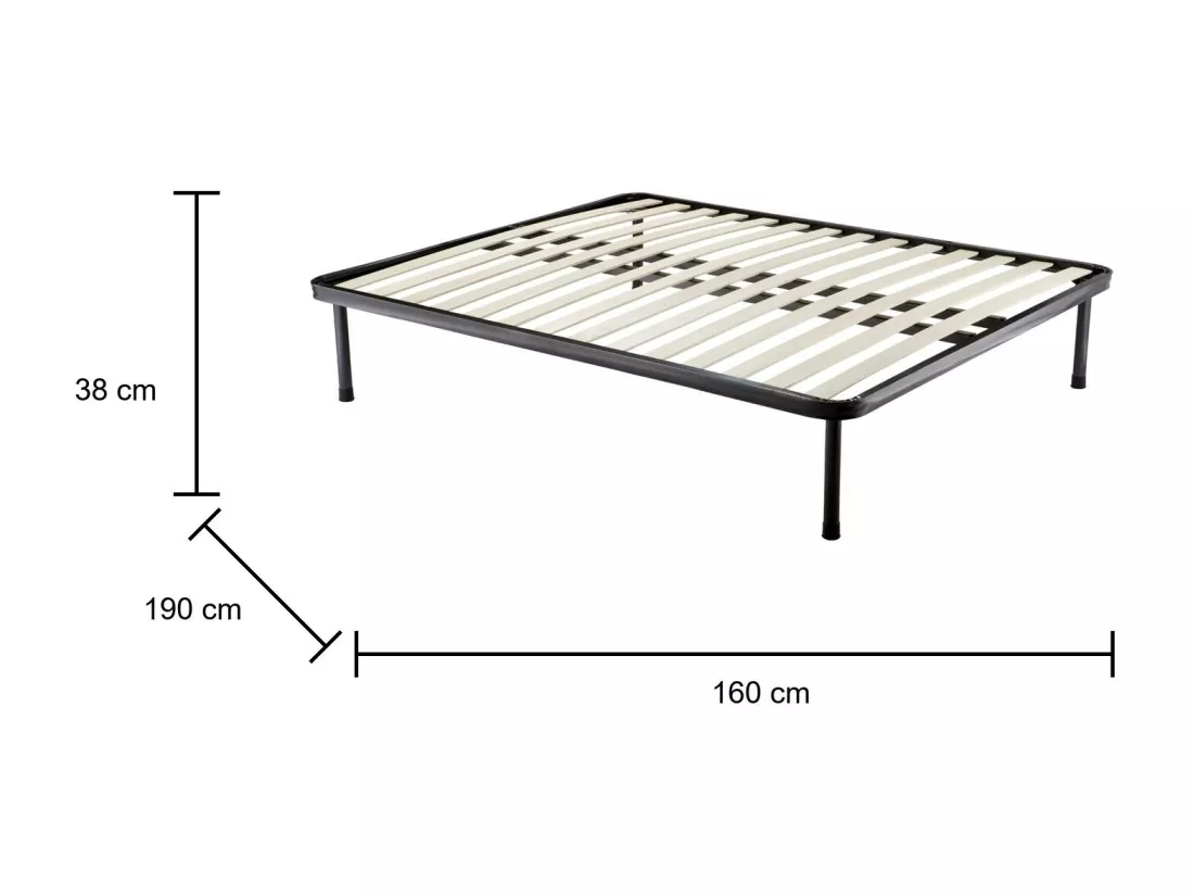 Sommier double Dabbasia, Sommier orthopédique à 14 lattes, 100% Made in Italy, 160x190h30 cm