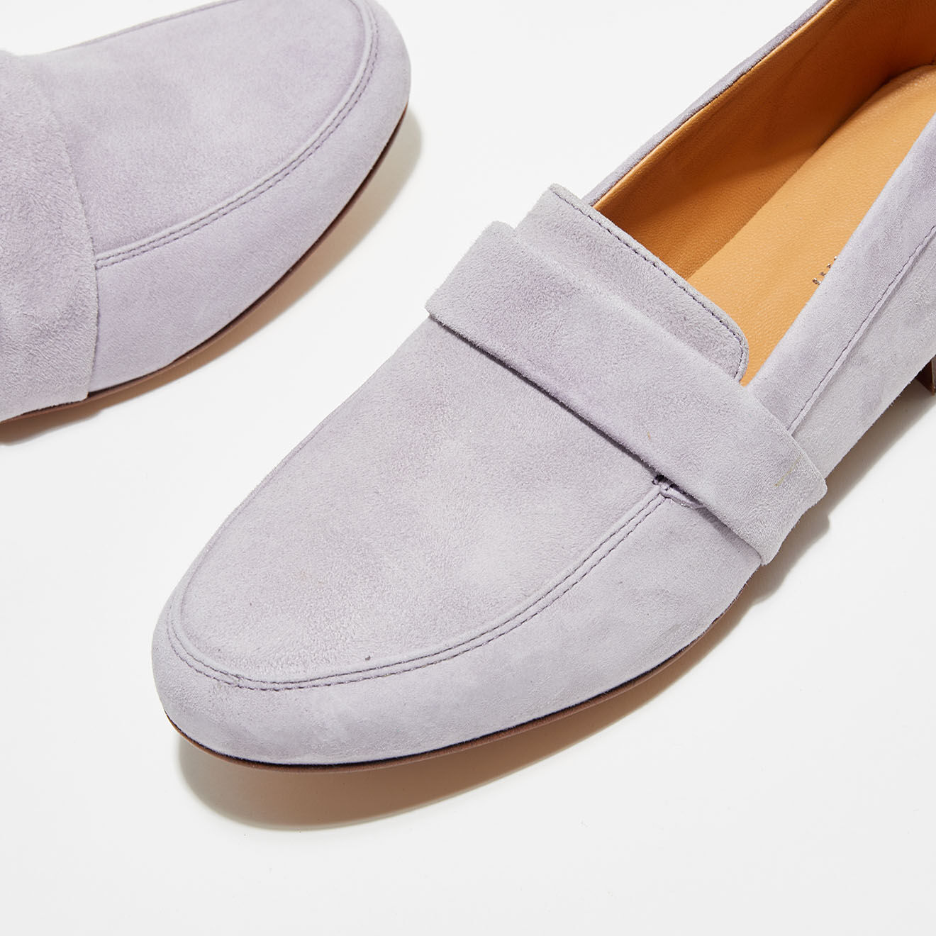 Quartier Latin Mocassins en Velours de Cuir Heart parme