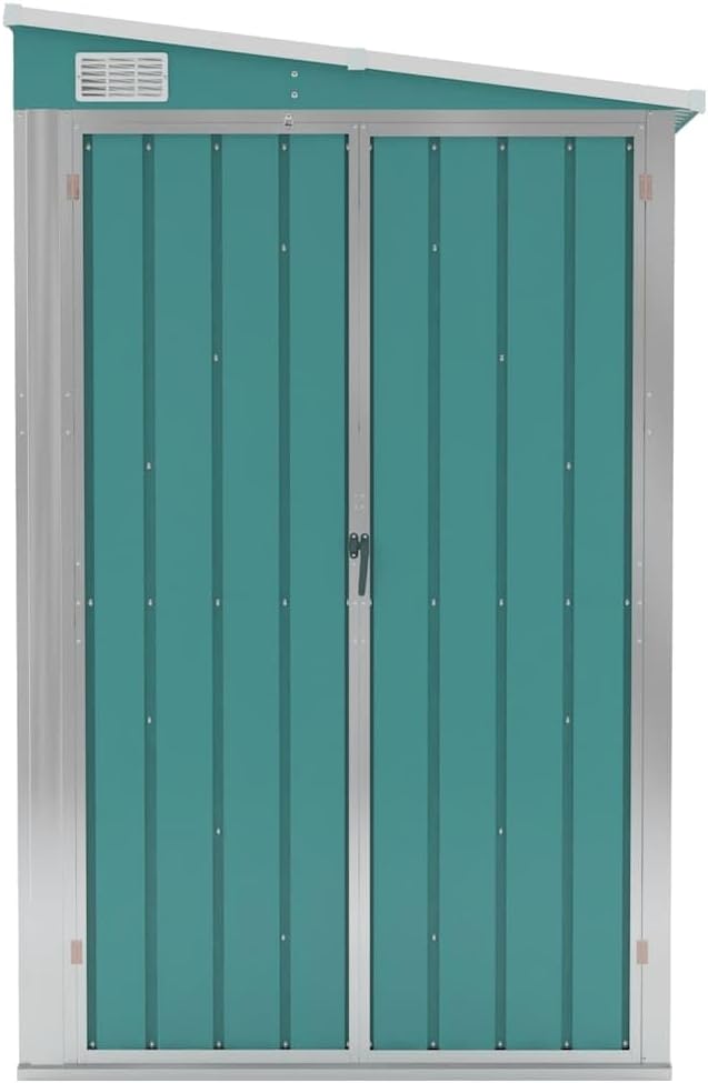 vidaXL Wand-Geräteschuppen Grün 118x288x178 cm Verzinkter Stahl