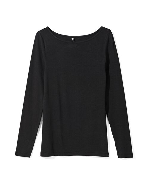t-shirt femme Ebony col bateau noir