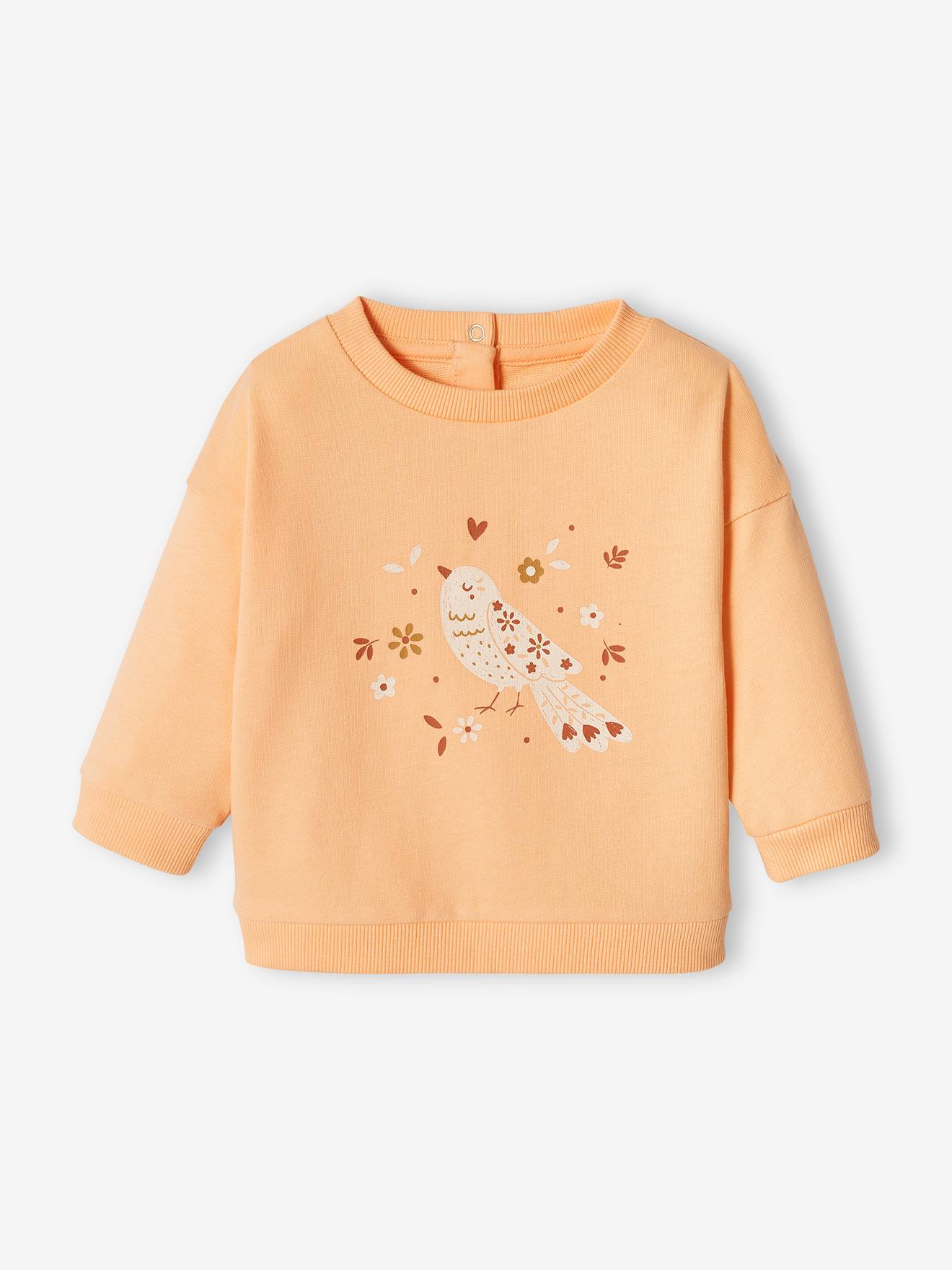 Moletom básico de lã para bebê, maquiagem cor damasco