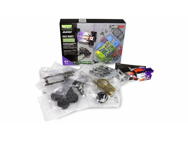 Amewi Buggy CoolRC DIY Race 2WD Bausatz, 1:18 Kleiner RC Buggy zum selber zusammenbauen