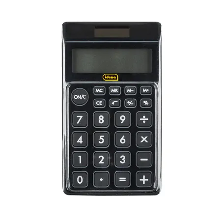 Idena Taschenrechner TR 800, 8-stelliges Display, Solar- und Batteriebetrieb, schwarz