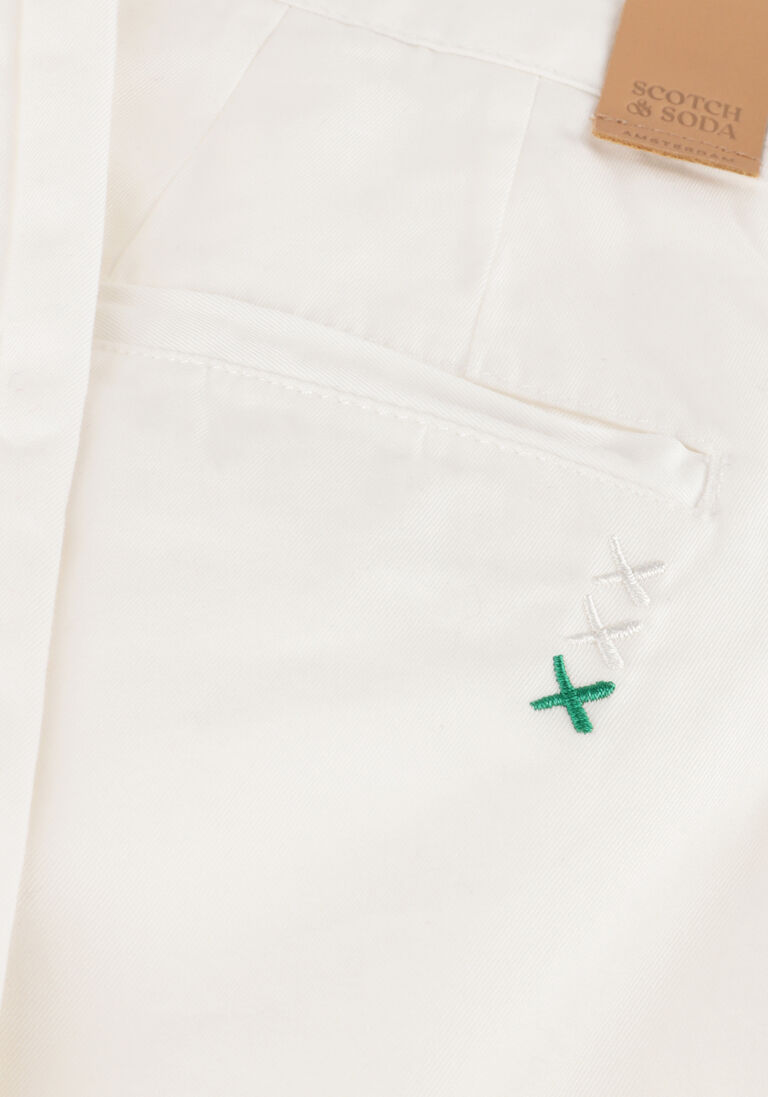 SCOTCH & SODA gebroken wit scotch & soda korte broek stuart - garment-dyed cotton-blend twill short