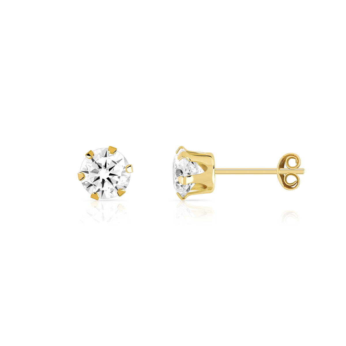 Boucles d'oreilles or 750 jaune zirconias
