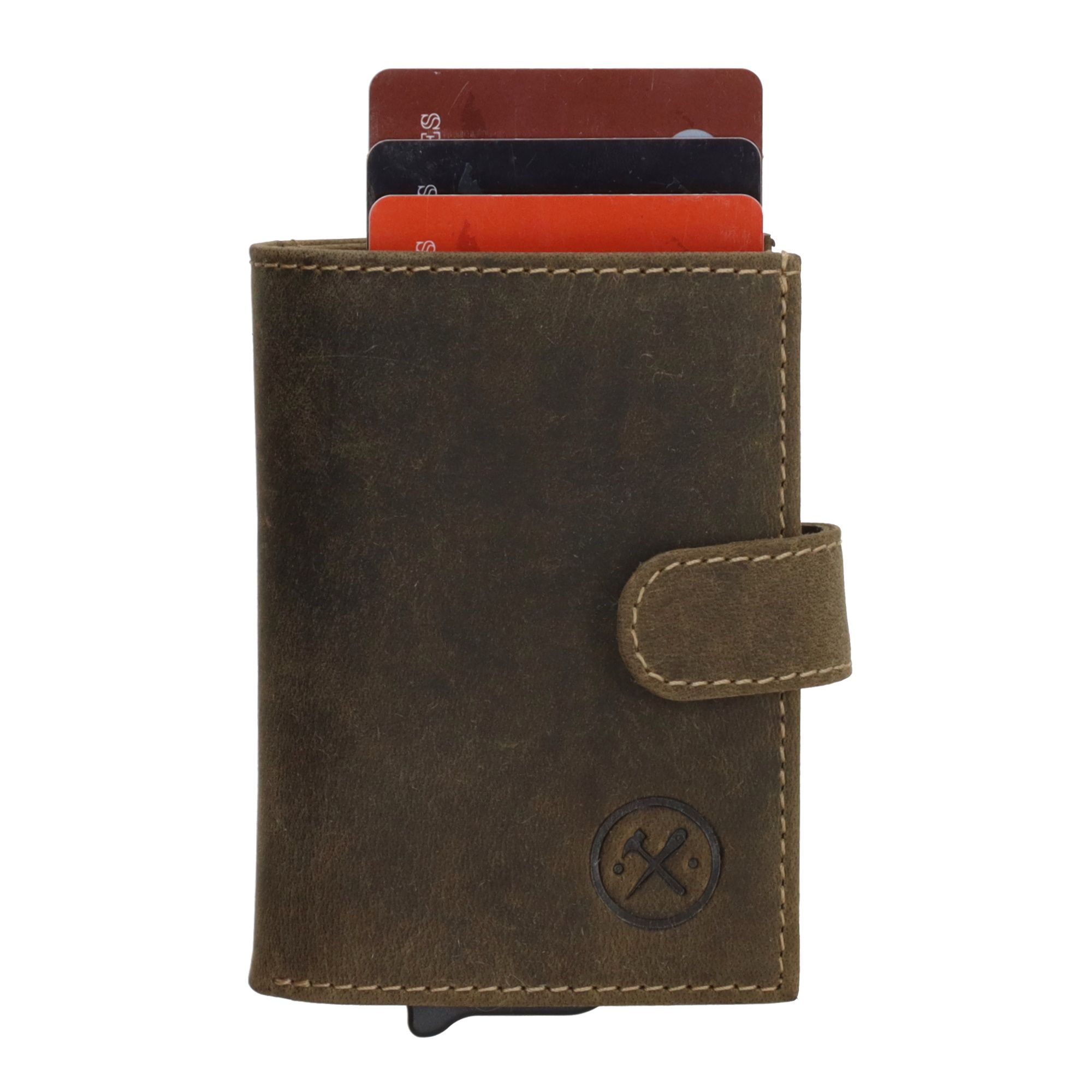 Hide & Stitches Idaho Safety Wallet Olijfgroen