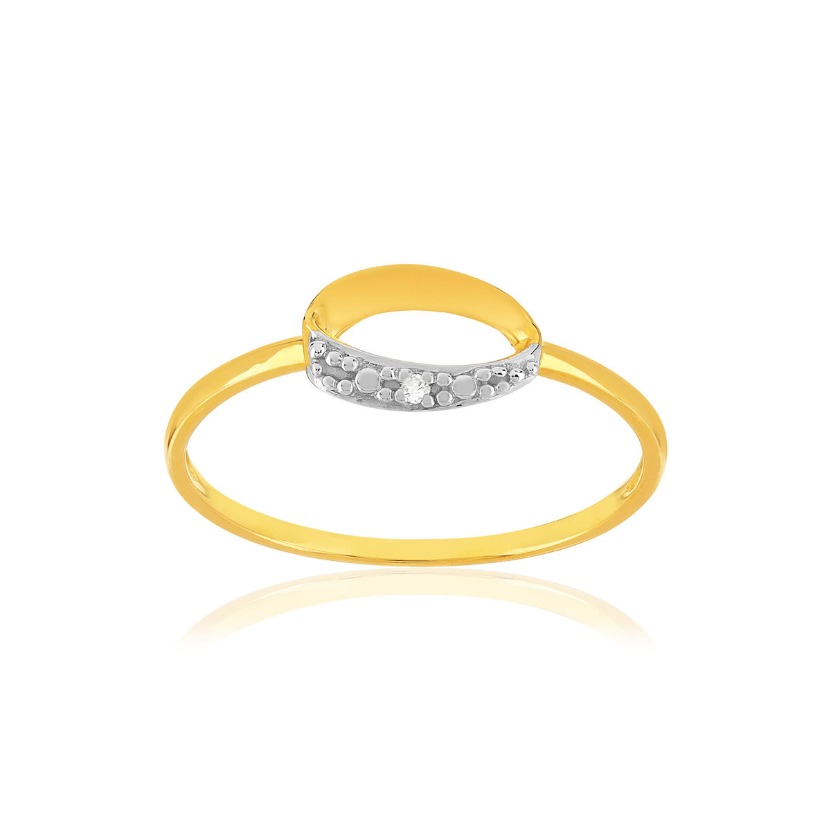 Bague or 375 2 tons diamant