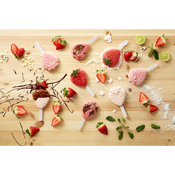 4 moules à glace fraise empilables Lékué