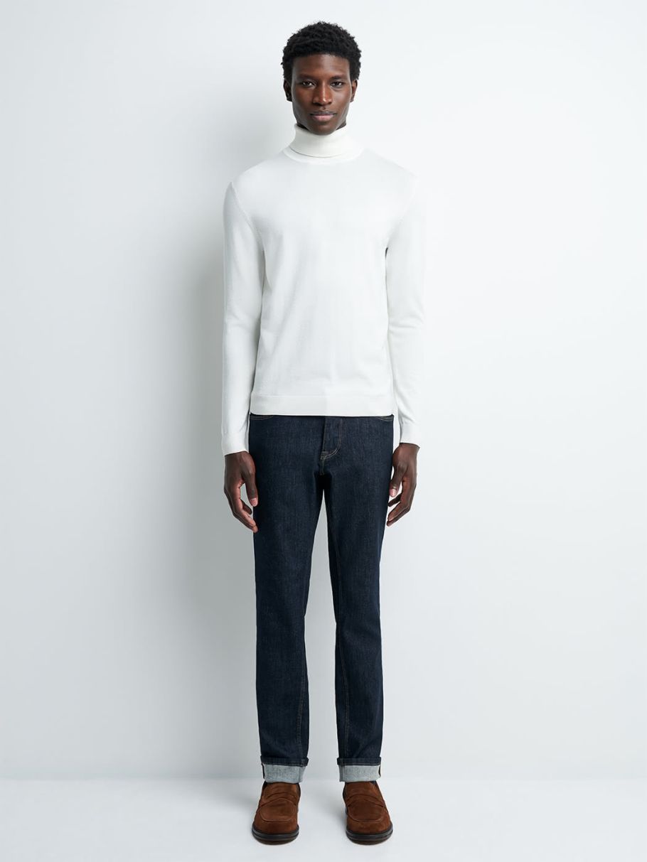 Pull col roulé en viscose certifiée