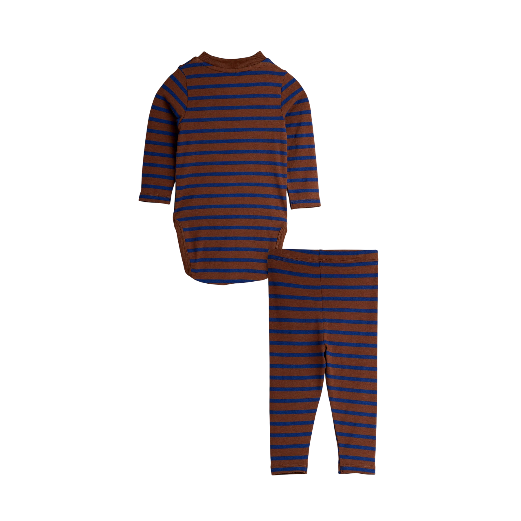 Baby Set Stripe Bird Patch Brown