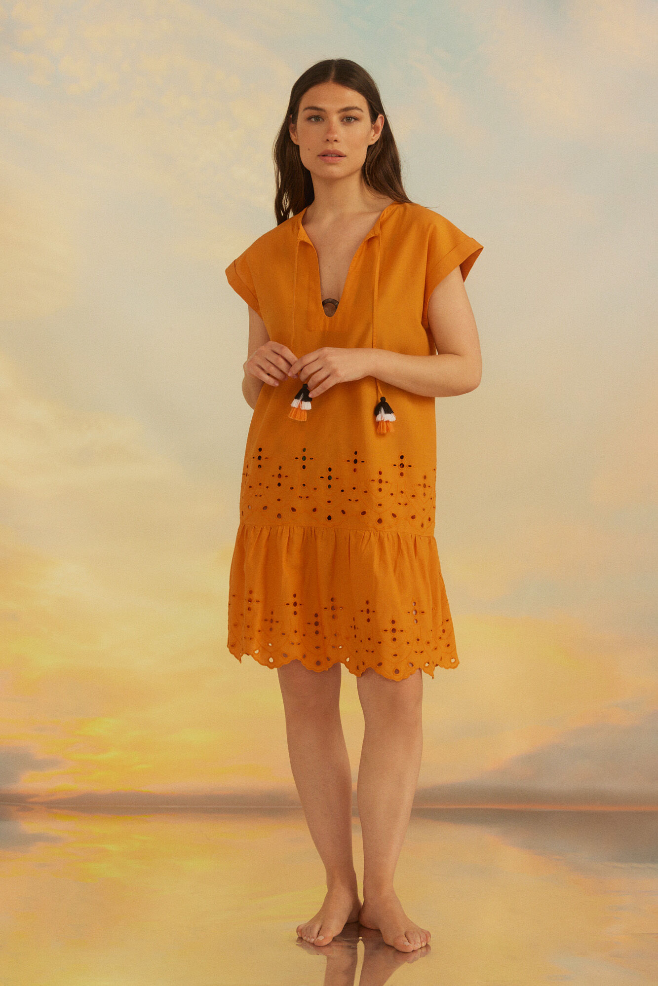 Caftan bordado - Dourado
