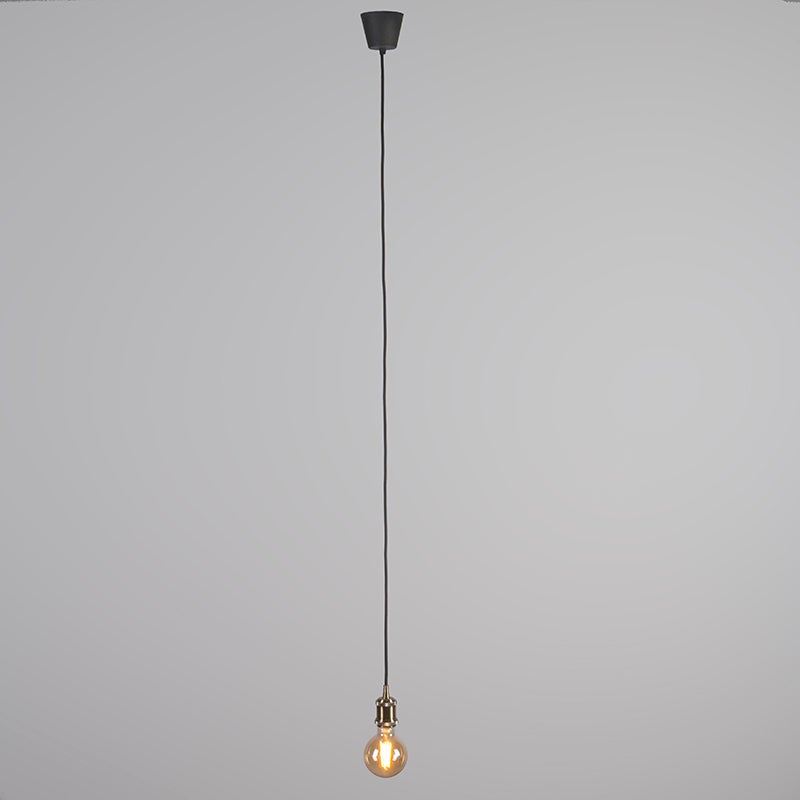 Moderne hanglamp van brons met zwarte kabel - Cava Classic