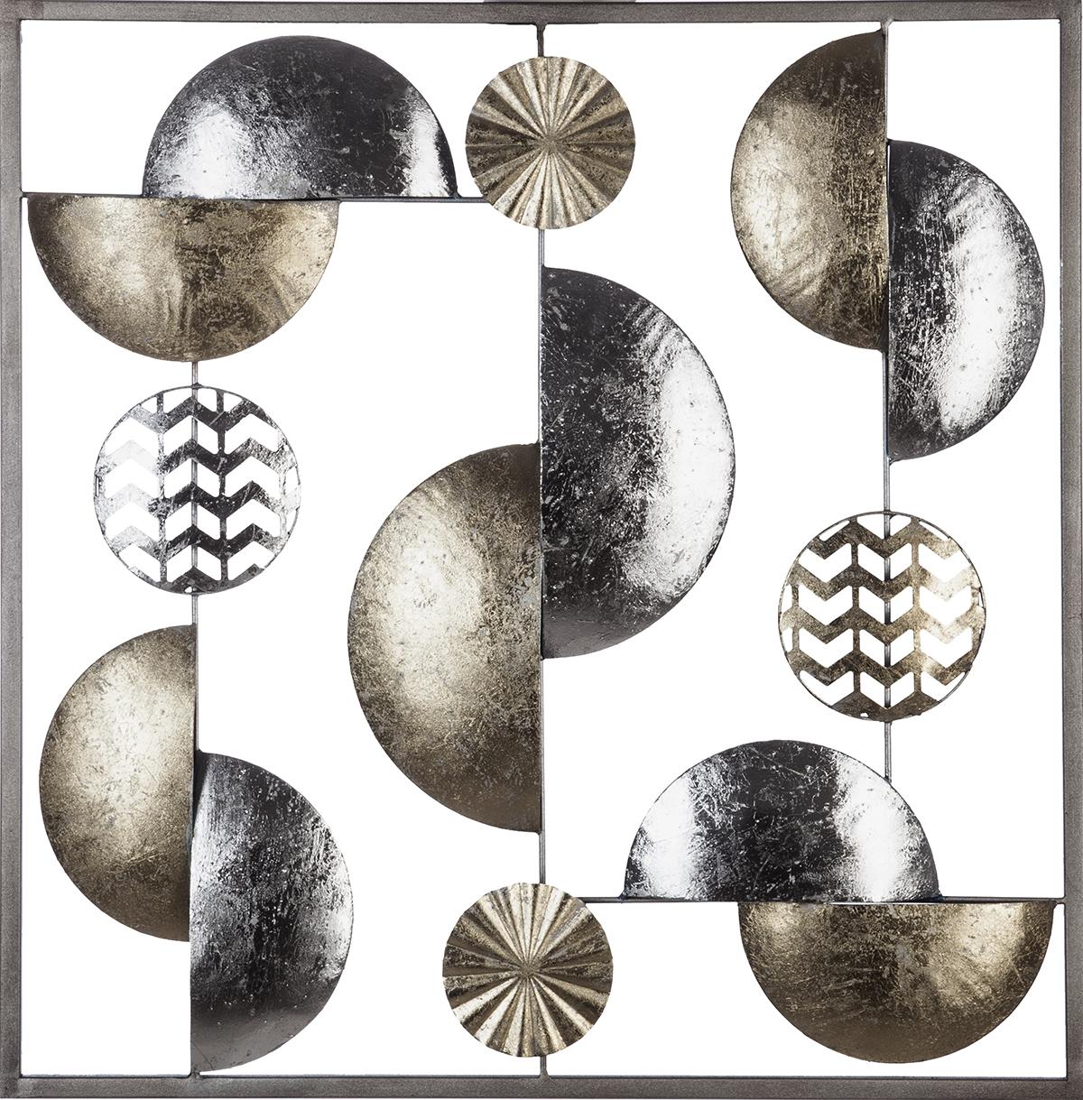 DECO MURALE METAL OR ET ARGENT 50X50CM