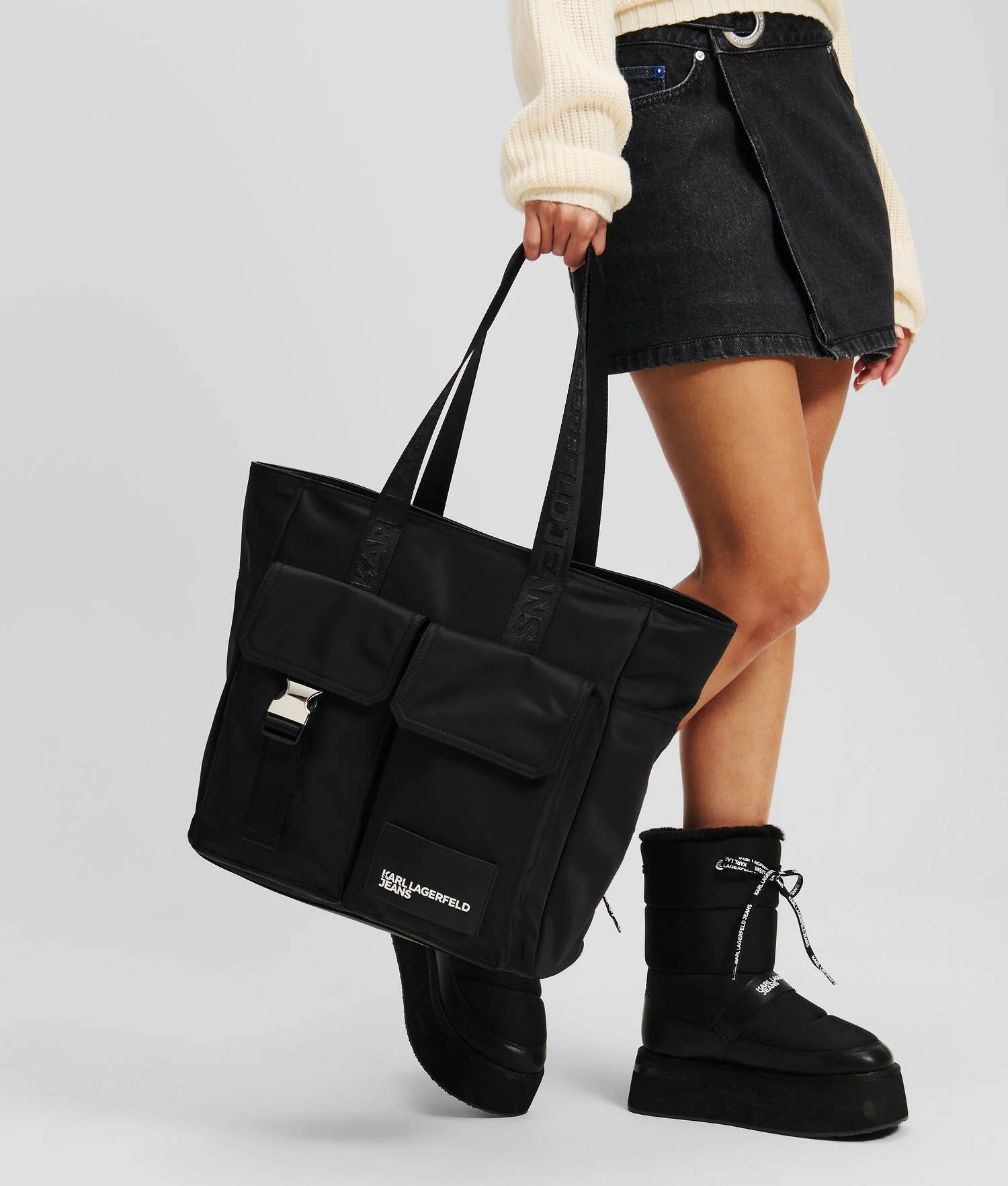 CABAS EN NYLON STYLE URBAIN KLJ - Noir