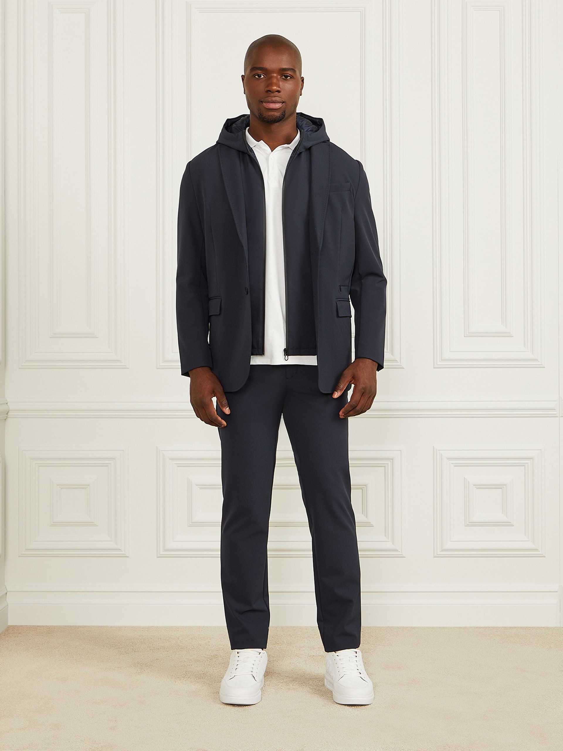 Blazer com colete com capuz removível