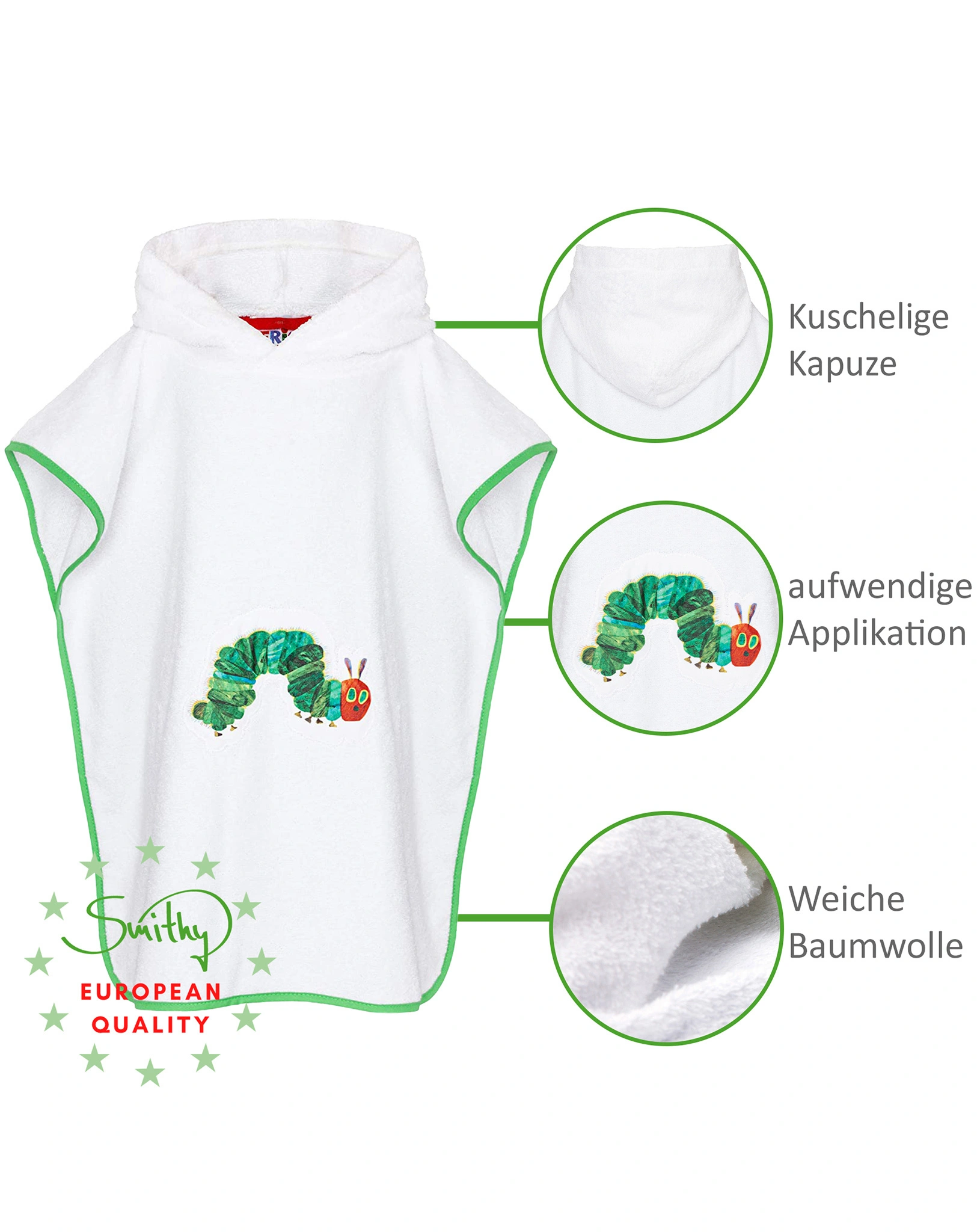 Badeponcho RAUPE NIMMERSATT in weiß/grün