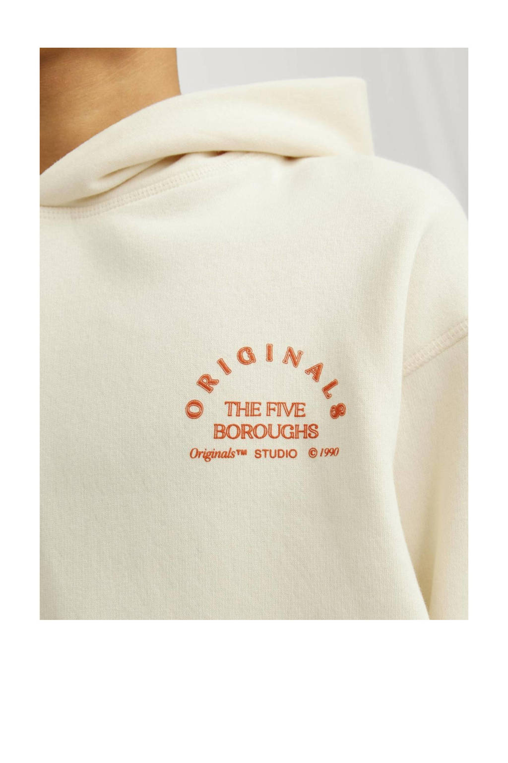 JACK & JONES hoodie JORBROOKLYN met backprint ecru