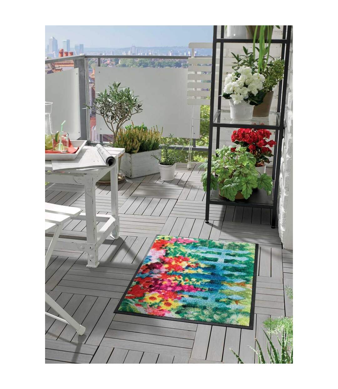 Paillasson MARE DI FIORI TX Multicolore 50x75 OEKO TEX Fait en Europe