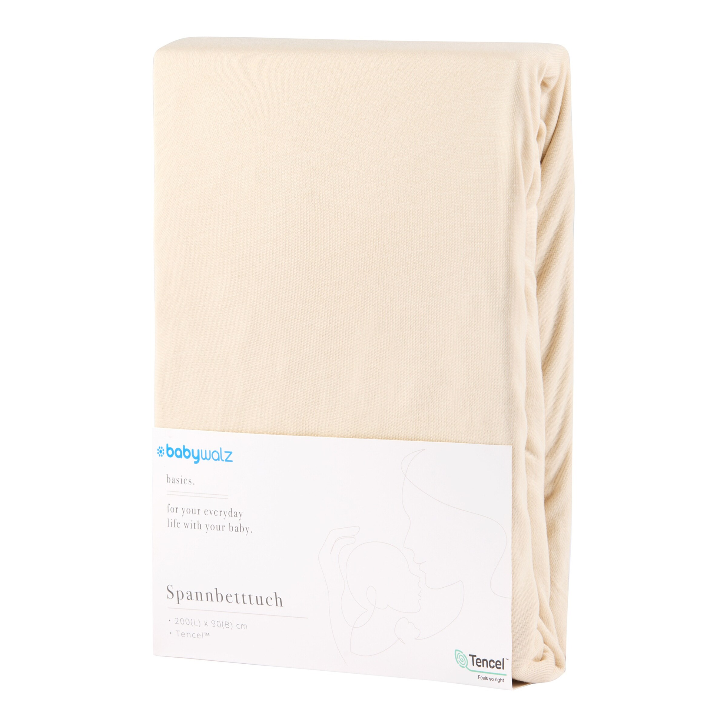 baby-walz - BASICS Spannbetttuch TENCEL™ 90x200 cm beige