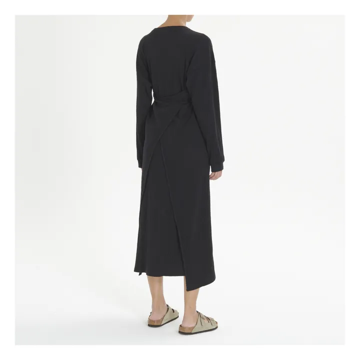 Baserange Robe Côtelée Shawn Coton Bio | Noir