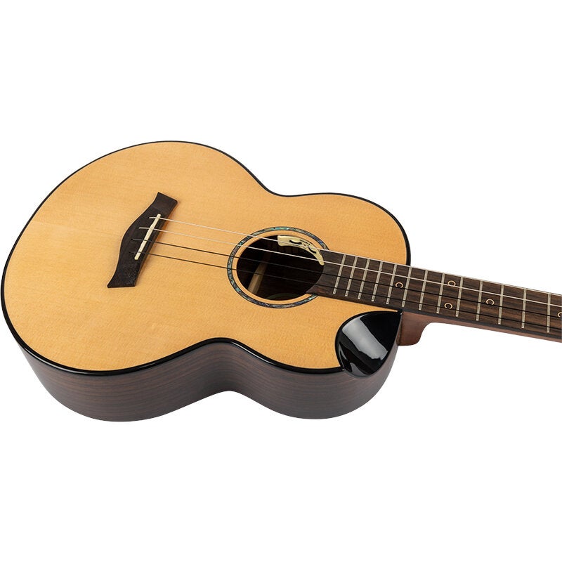 Flight Princess Series Aurora Baritone Natural elektrisch-akoestische solid top bariton ukelele met gigbag