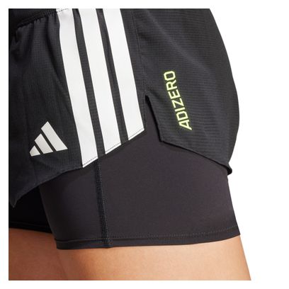 Short 2 en 1 adidas adizero Noir Femme