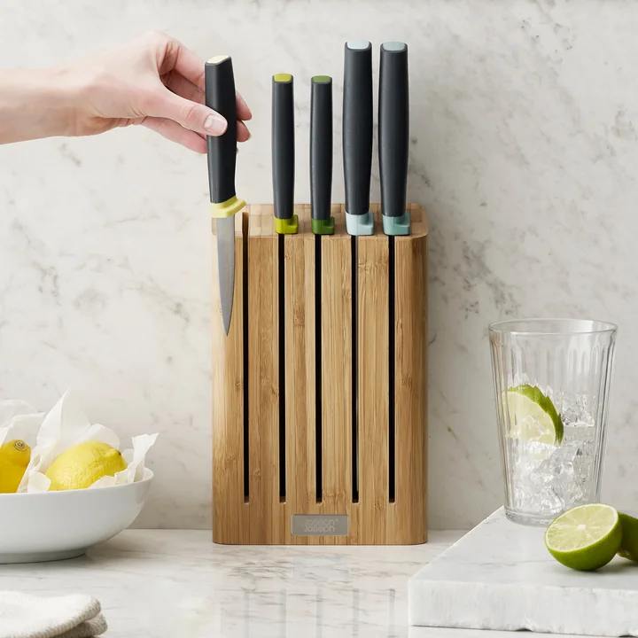 Joseph Joseph - Elevate 5-teiliges Messerset mit Messerblock, schwarz