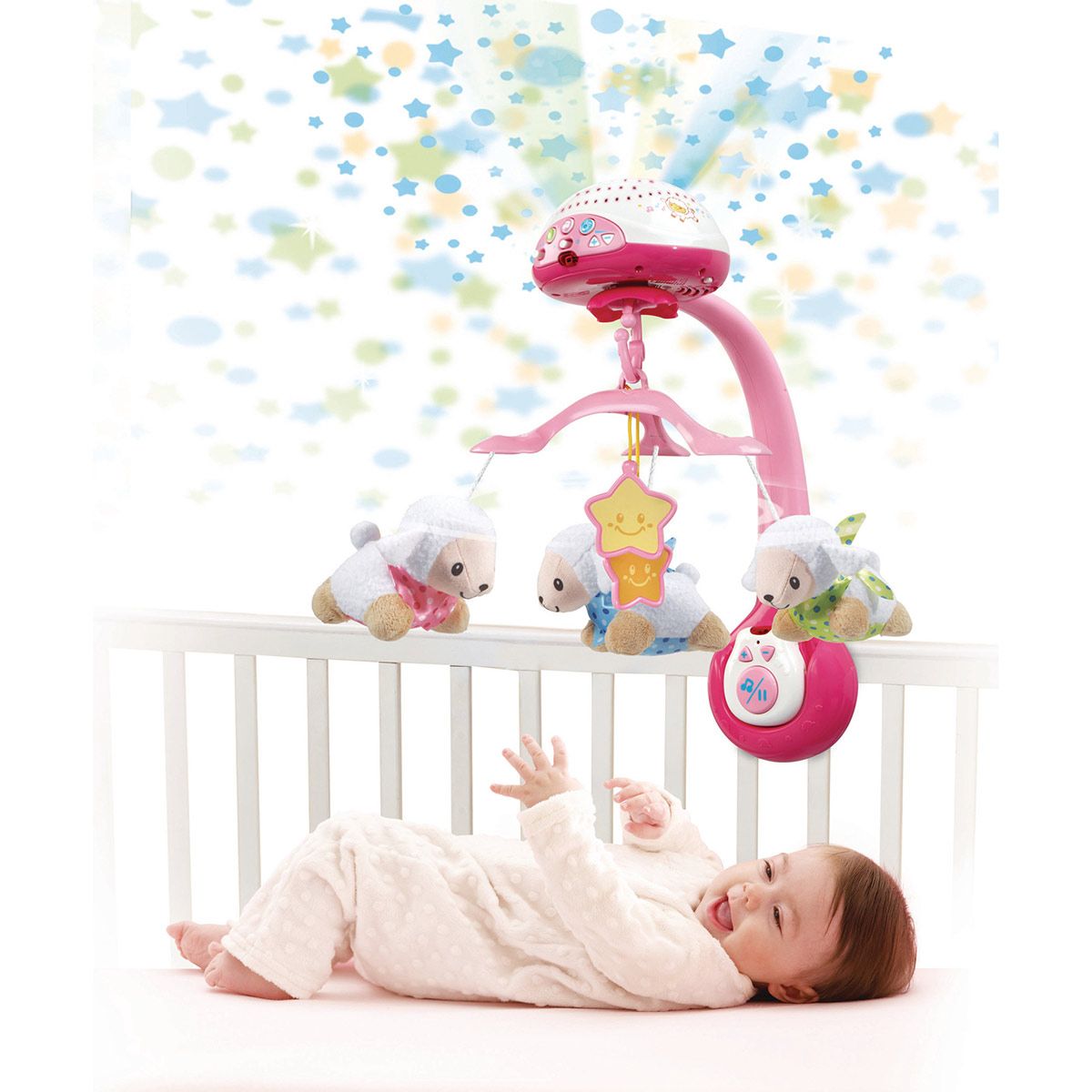 Mobile Lumi compte-moutons rose