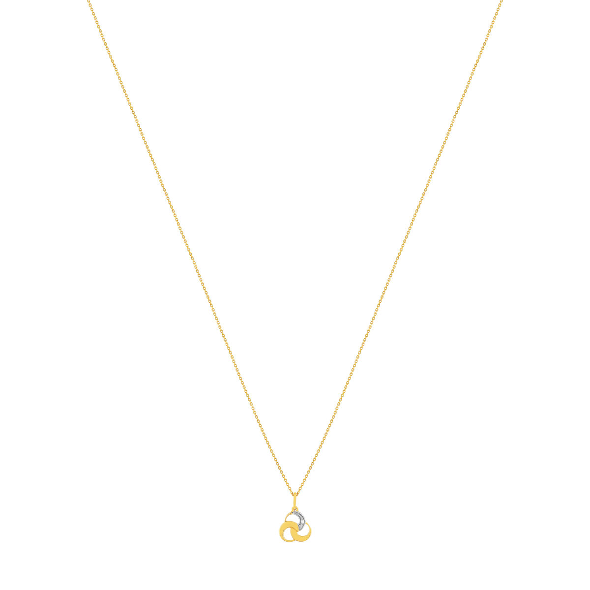 Collier or 375 2 tons diamants 45 cm