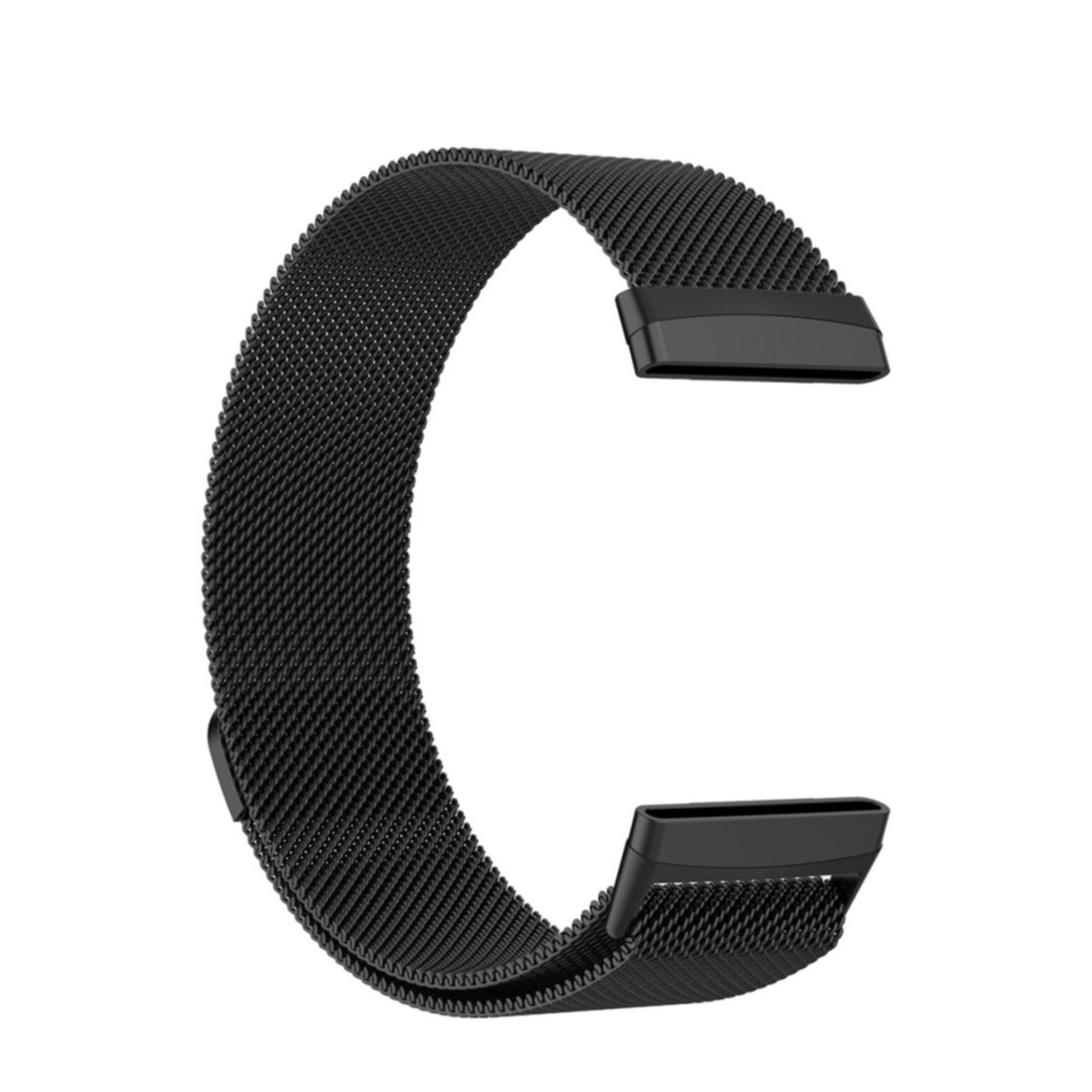 Fitbit Versa 4 / Sense 2 Edelstahl Armband Milanaise Magnetverschluss (Gelenkumfang: 150-230mm) - Schwarz