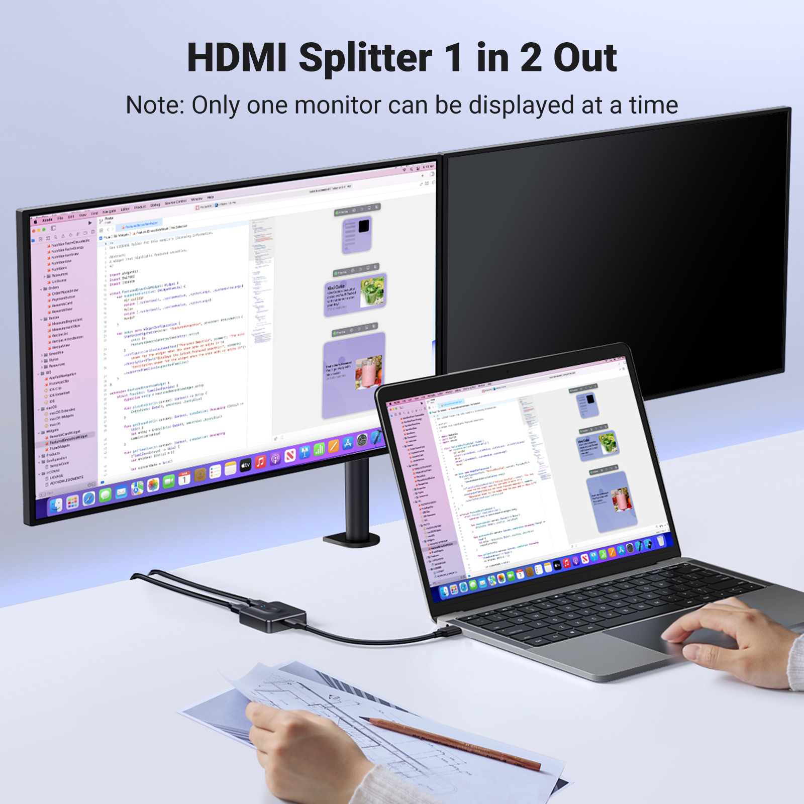 HDMI Bi-Directional Video Switcher Splitter 4K@60Hz (50966) - Schwarz