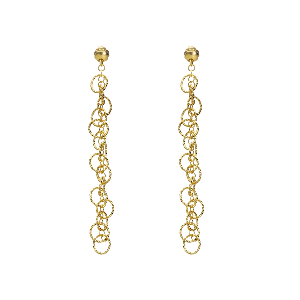 Boucles D'oreilles Argent Doré Cercles Multiples