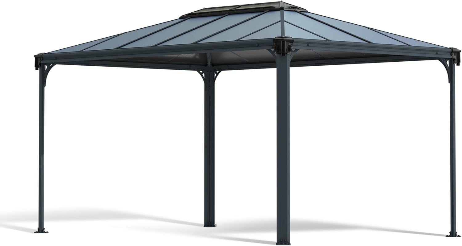 Palram Martinique 4300 Gartenpavillon: Höchst widerstandsfähig, Hardtop Pavillon 430 x296 cm. Robuste Aluminiumkonstruktion Mit Dach Aus Polycarbonat. Ideal Als Freistehende Überdachung