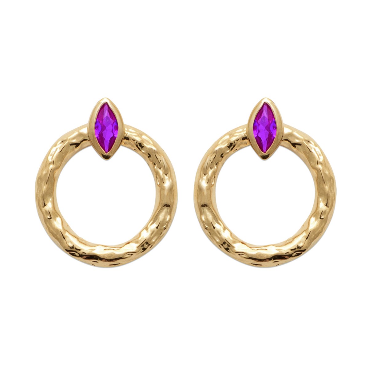 Boucles d'oreilles Brillaxis plaqué or rose