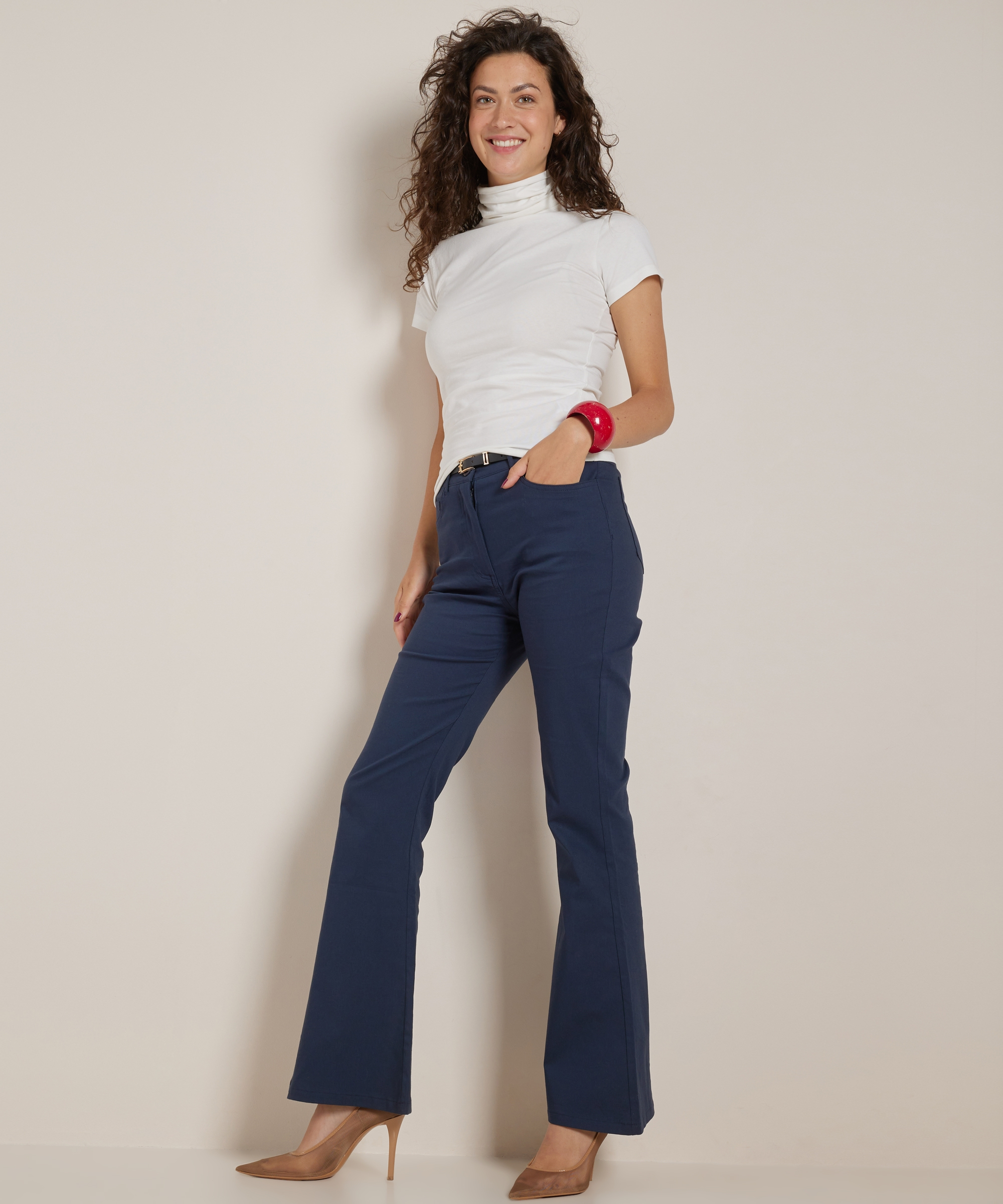 basic top met korte mouw en col