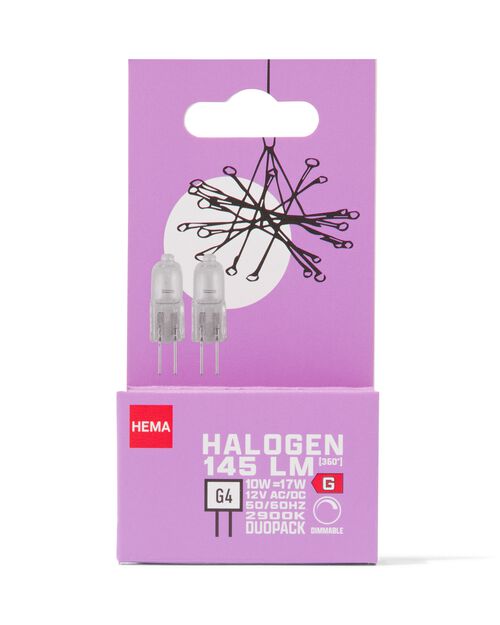 2 ampoules halogènes G4 10W 145lm dim