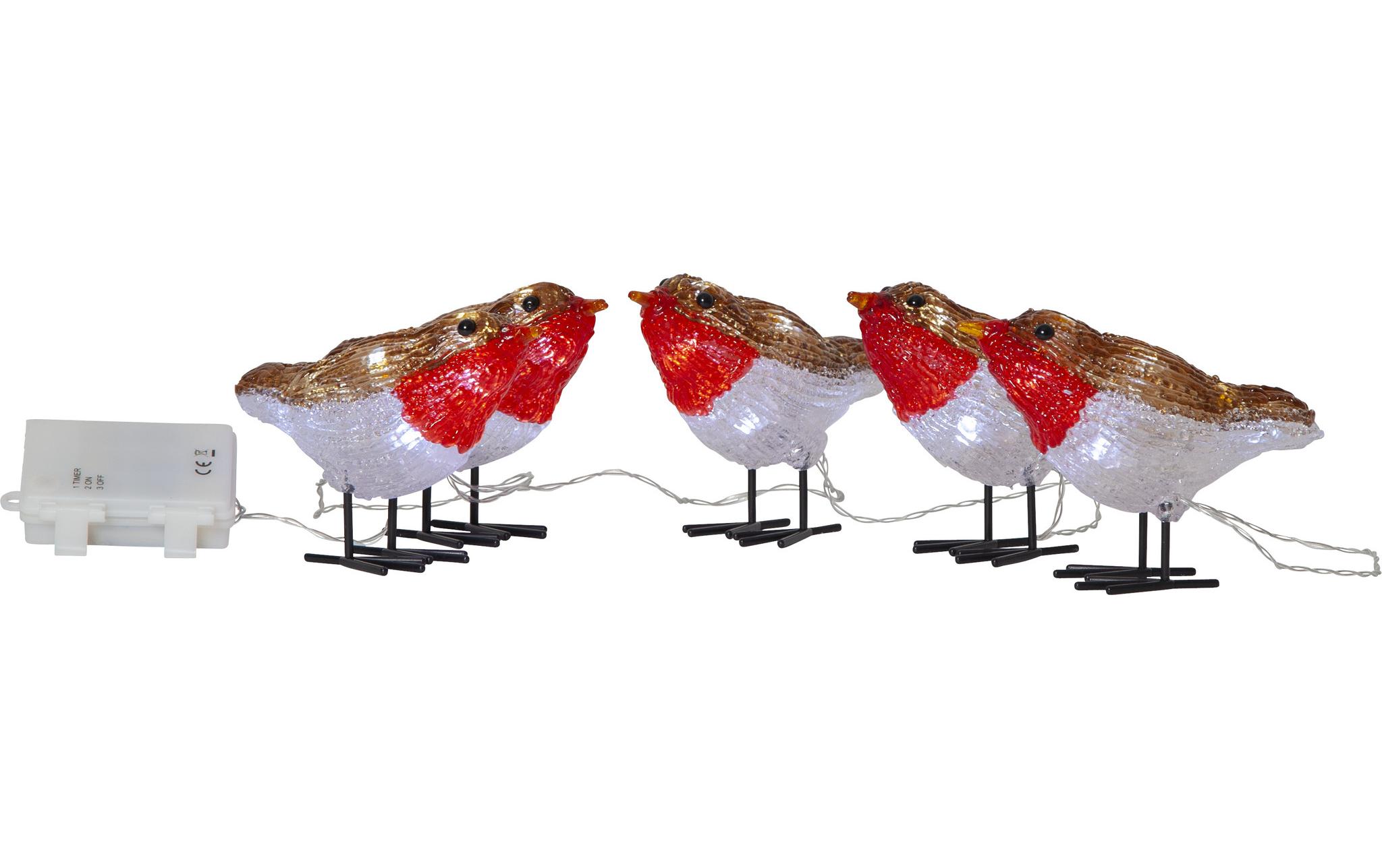 LED-Figur Crystalo Vögel Set, 10 cm, MehrfarbigVögel 5er Set
