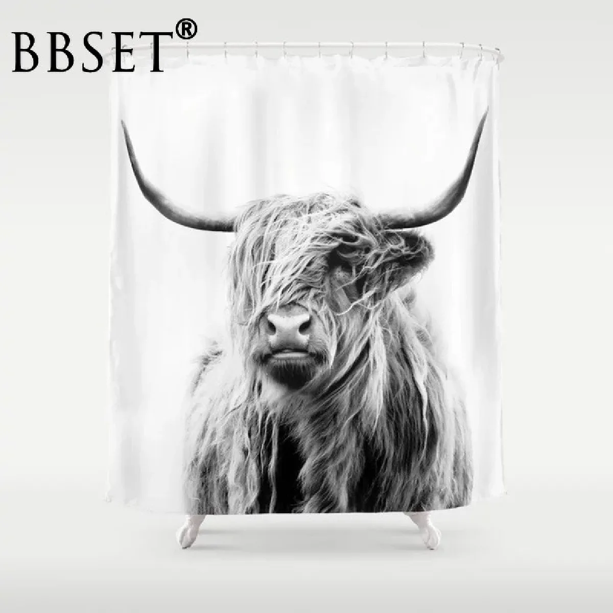 Universal Rideau de douche Highland Cow - Multicolore