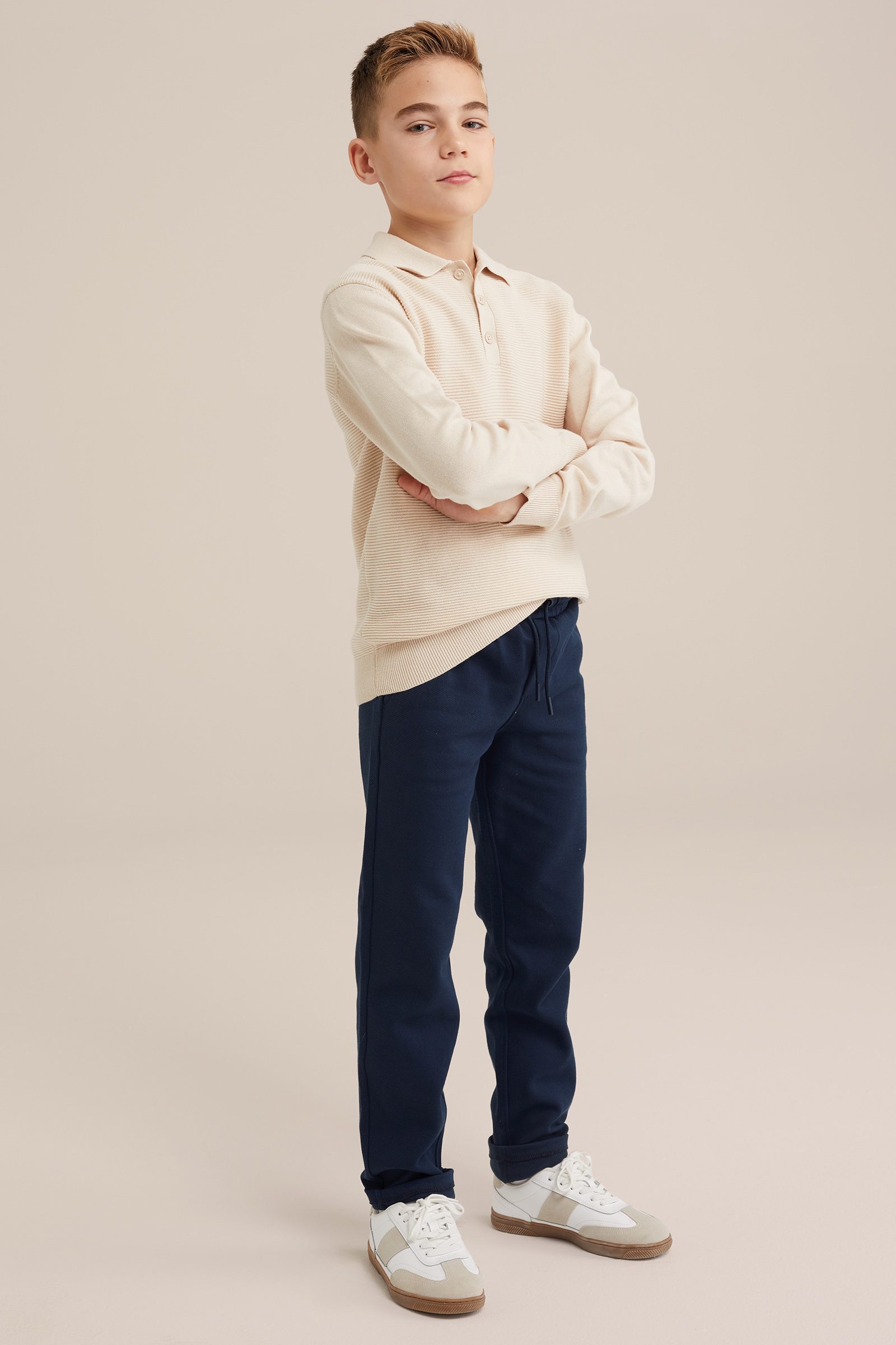 Jongens pantalon met structuur Blue Ridge Marineblauw