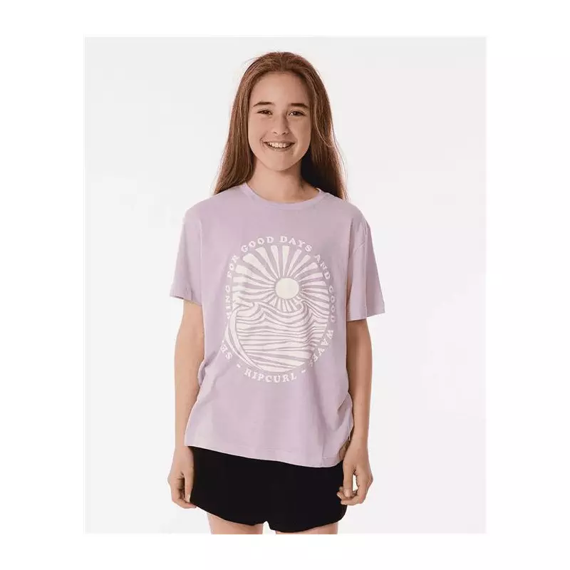 Teeshirt junior RIPCURL Good Waves Standard Tee-Girl Lilac