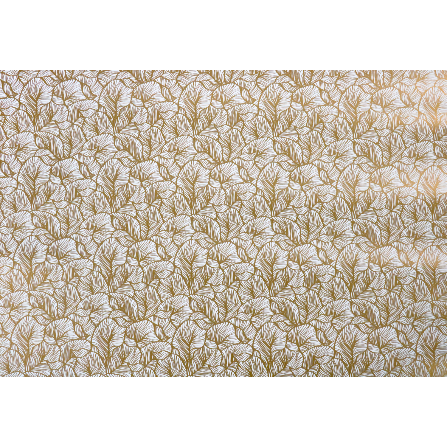 Cadeaupapier, 30cm, 200m, 80gr/m², Leafs, wit/goud