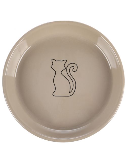 Flamingo Keramische Voer\/Waterbak Auri Taupe - Kattenvoerbak