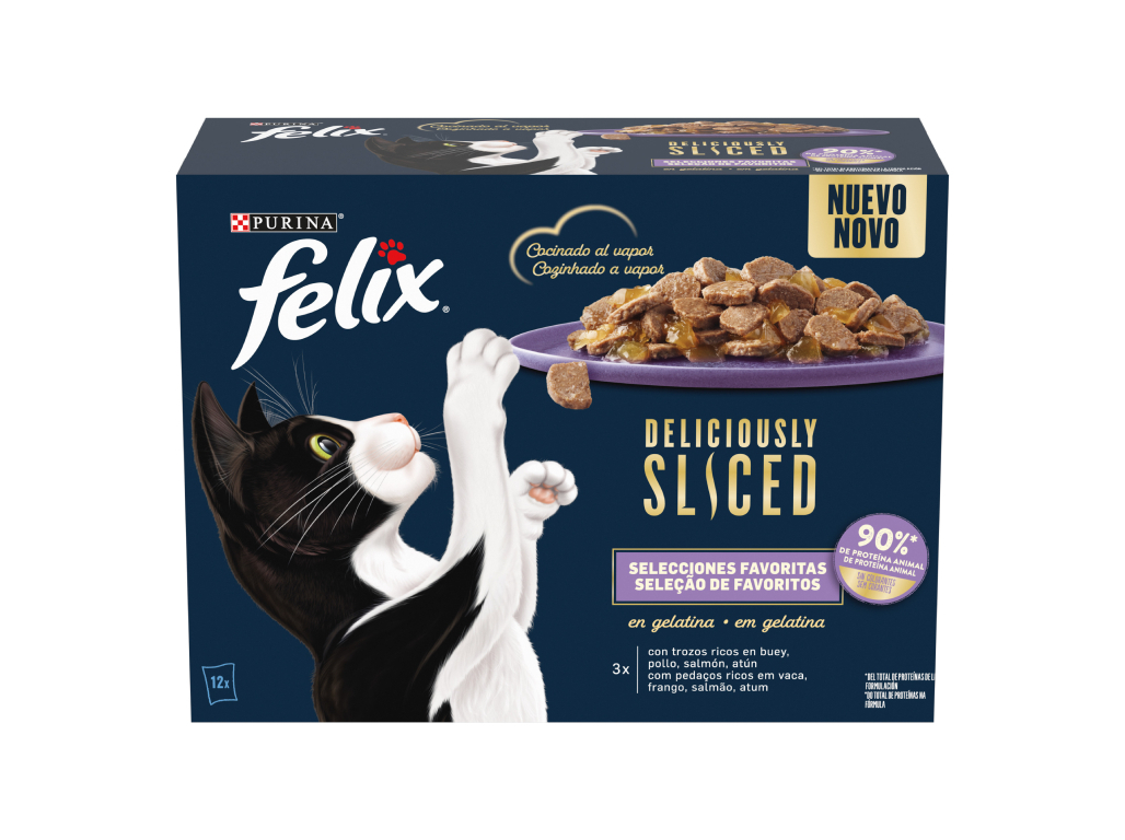 COMIDA HÚM GATO FELIX DEL SLICED FAVOR 12X80G
