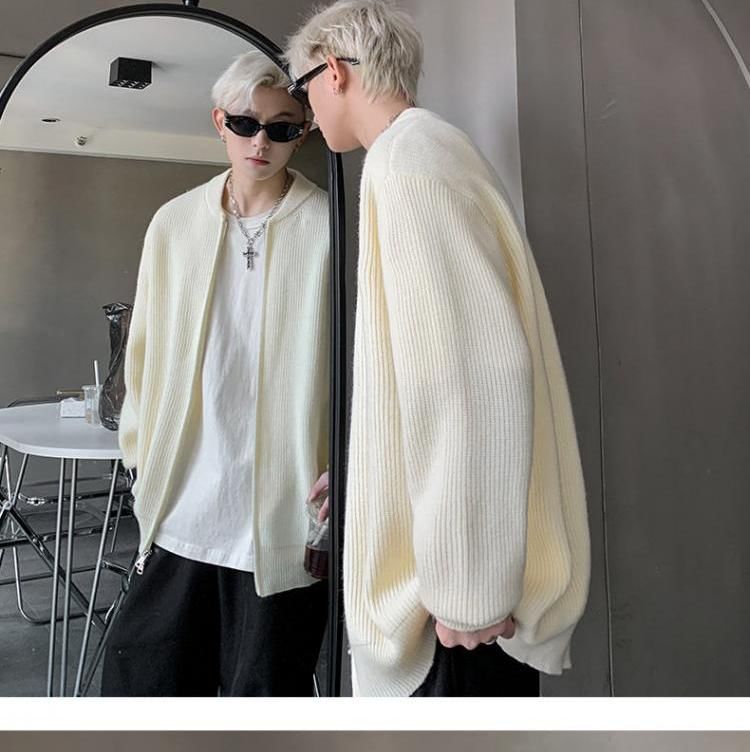 Posive - Effen oversized vest met ronde hals en rits