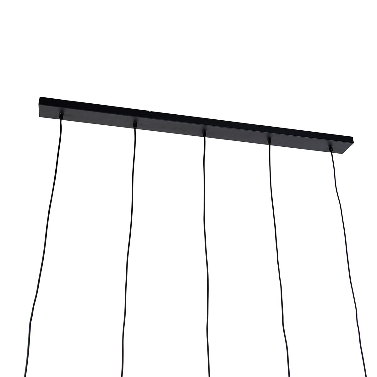 Moderne hanglamp zwart met smoke glas 5-lichts - Clayton