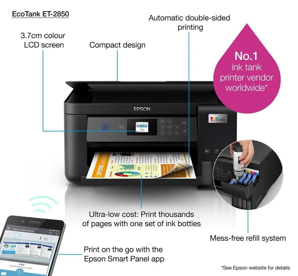 Epson EcoTank ET-2850 All in One InkJet Multifunction