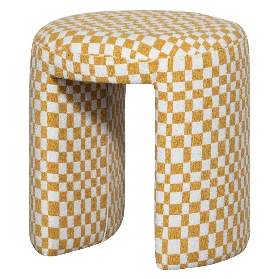 WOOOD Charlie Kruk - Polyester - Ruitjes - Geel